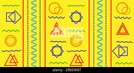 Seamless pattern geometric shapes retro style. EPS10 vector Stock Vector