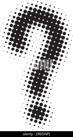 Retro Halftone Question Mark Sign Stock Vector