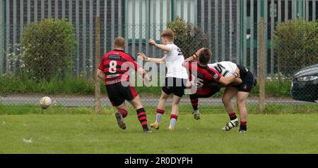 Carmarthen Athletic RFC v Tenby RFC WRU West Div 2 2023 - O Stock Photo