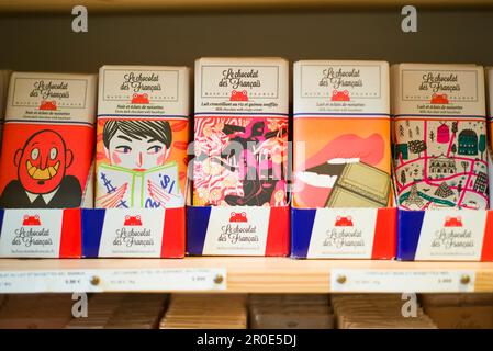 French chocolate in 'La Maison Plisson', Marais, Paris, France Stock Photo