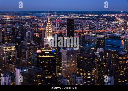 A view of Manhattan evening lights, New York City, USA Stock Photo