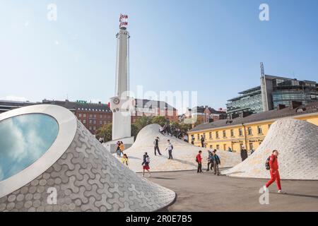 The domes of the underground Museum Amos Rex, Lasipalatsi Square, Helsinki, Finland Stock Photo