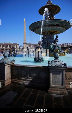 Fountain in the Place de la Concorde, Paris, France Stock Photo