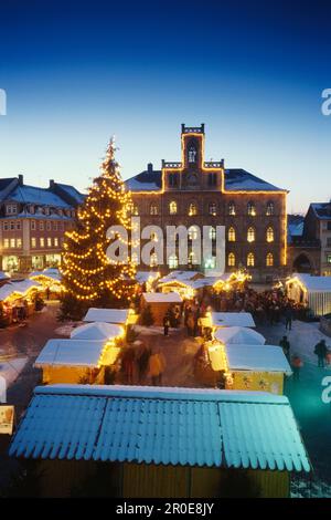 Christmas market in Weimar, Thuringia, Germany Stock Photo