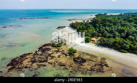 Aerial of Joao Viera island, Marinho Joao Vieira e Poilao National Park, Bijagos archipelago, Guinea Bissau Stock Photo