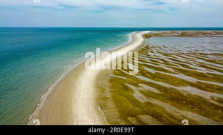 Aerial of Joao Viera island, Marinho Joao Vieira e Poilao National Park, Bijagos archipelago, Guinea Bissau Stock Photo