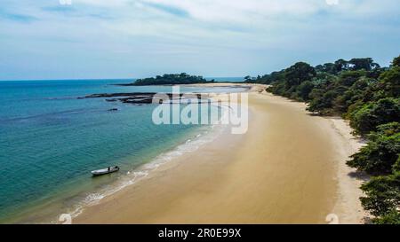 Aerial of Joao Viera island, Marinho Joao Vieira e Poilao National Park, Bijagos archipelago, Guinea Bissau Stock Photo