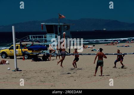 Beachvolleyball Tunier, Hermosa Beach, Los Angeles Kalifonien, USA Stock Photo