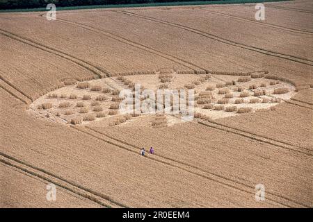 Crop Circle near Alton Barnes, Wiltshire, England Stock Photo