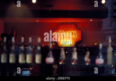 Neon sign at a bar, Regent Street, London, England, Great Britain, Europe Stock Photo