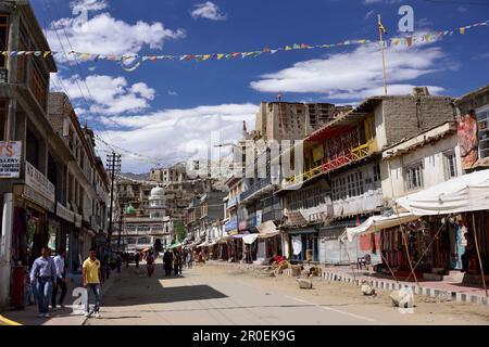 Main Bazaar, Leh, Ladakh, Jammu and Kashmir, India Stock Photo