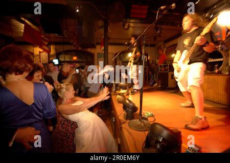 Bride in Concert in Sloppy Joe's Bar, Key West, Florida Keys, Florida, USA Stock Photo