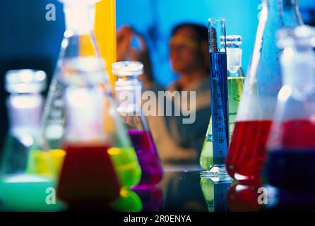Dr. Raimund Brotsack in his laboratory, Chemist, Rent-a-Scientist, Regensburg, 1999 Stock Photo