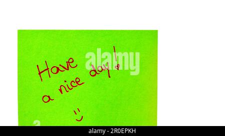 Note paper with have a nice day text sign Vector Image