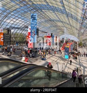 Book Fair in the Glass Hall of the Leipzig Trade Fair, Neue Messe, Leipzig, Saxony, Germany Stock Photo