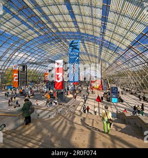 Book Fair in the Glass Hall of the Leipzig Trade Fair, Neue Messe, Leipzig, Saxony, Germany Stock Photo