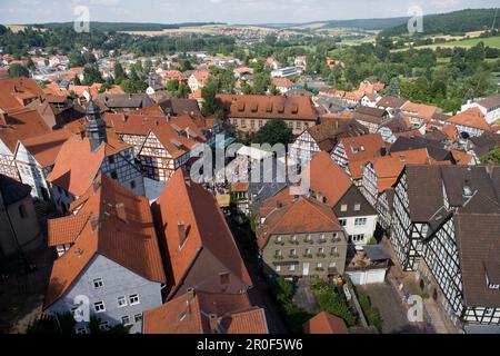 Timberframe Houses in Schlitz, Vogelsberg, Rhoen, Hesse, Germany Stock Photo