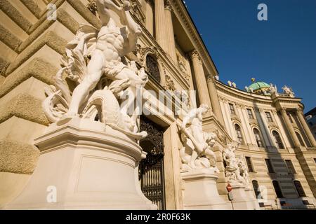 Statues of Hercules at Michaelertor, Alte Hofburg, Michaelerplatz, Vienna, Austria Stock Photo