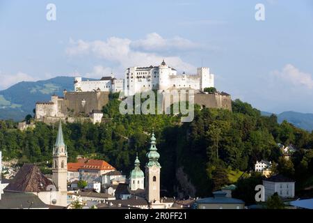 Hohensalzburg Fortress, largest, fully-preserved fortress in central Europe, Salzburg, Salzburg, Austria, Since 1996 historic centre of the city part Stock Photo