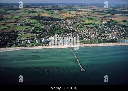 Pier, Groemitz, Bay of Luebeck, Schleswig-Holstein, Germany Stock Photo