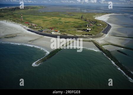 aerial photo of Norderney island, East Frisian island, Lower Saxony, northern Germany, North Sea Stock Photo