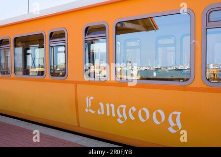 Island train, Langeoog Island, East Frisian Islands, Lower Saxony, Germany Stock Photo