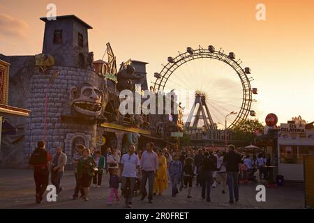 Vienna Austria Prater Big Wheel sunset Stock Photo