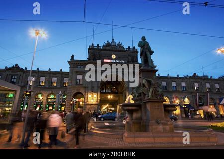 Switzerland, Zurich, railway station at twilight Stock Photo