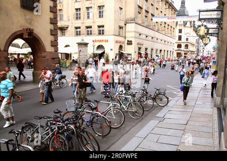 Pedestrian area in Old Town, Leipzig, Saxony, Germany Stock Photo