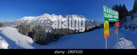 Panorama of Wilder Kaiser, Ellmau, Kaiser range, Tyrol, Austria Stock Photo