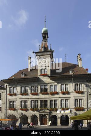 Town Hall, Old Town, Lausanne, Canton of Vaud, Switzerland Stock Photo