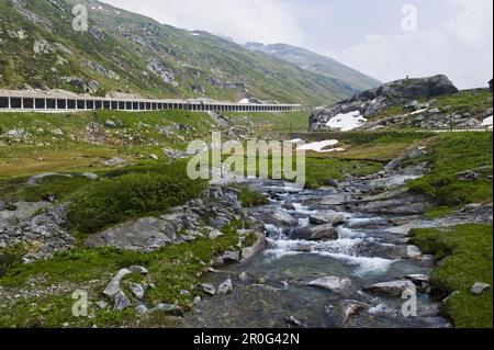 Tunnel through the mountain pass, St. Gotthard, Switzerland Stock Photo