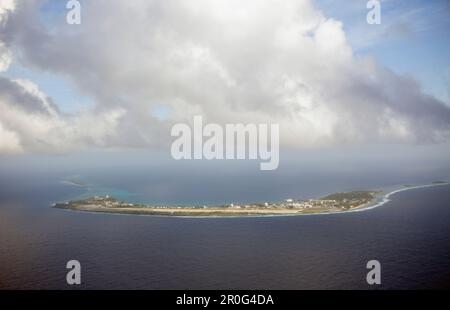 Aerial View of Kwajalein, Marshall Islands, Kwajalein Atoll, Micronesia, Pacific Ocean Stock Photo