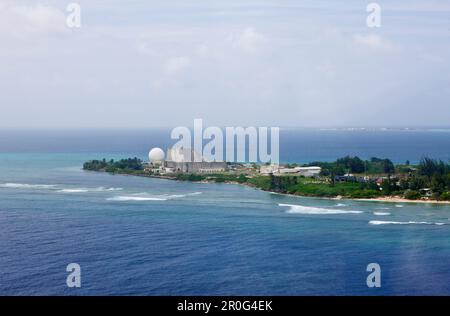 Aerial View of Kwajalein, Marshall Islands, Kwajalein Atoll, Micronesia, Pacific Ocean Stock Photo