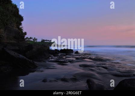 Temple Tanah Lot at the coast at sunset, South Bali, Indonesia, Asia Stock Photo