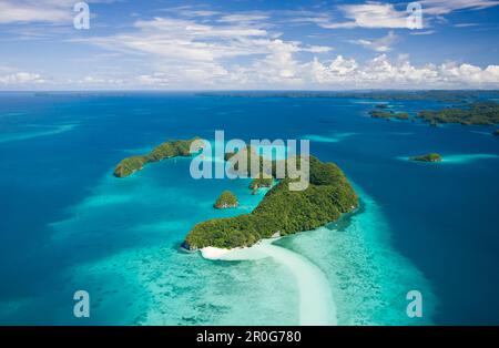 Long Beach Island at Palau, Micronesia, Palau Stock Photo