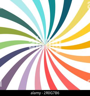 Colorful rays, lines background, color wheel. Multicolored rays on a white background Stock Vector