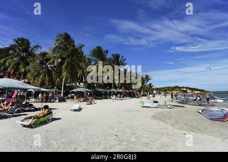 Windsurfer at Playa El Yaque, Isla Margarita, Nueva Esparta, Venezuela Stock Photo