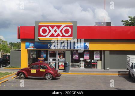 MERIDA, MEXICO - OCTOBER 31, 2016 branch of the OXXO supermarket chain Stock Photo