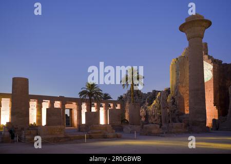 Light and Sound Show at Karnak Temple, Luxor, Egypt Stock Photo