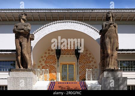 Art Nouveau entrance of the Ernst-Ludwig house, Mathildenhoehe, Darmstadt, Hessische Bergstrasse, Hesse, Germany Stock Photo