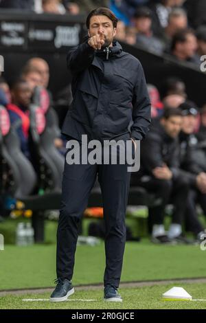 Swansea City Manager Russell Martin during the Sky Bet Championship match Swansea City vs West Bromwich Albion at Swansea.com Stadium, Swansea, United Kingdom, 8th May 2023  (Photo by Craig Anthony/News Images) Stock Photo
