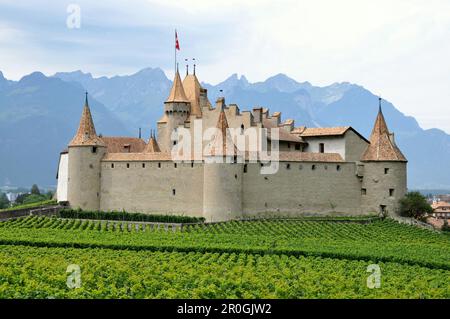 Aigle Castle, Aigle, Rhone valley, Vaud, Switzerland Stock Photo