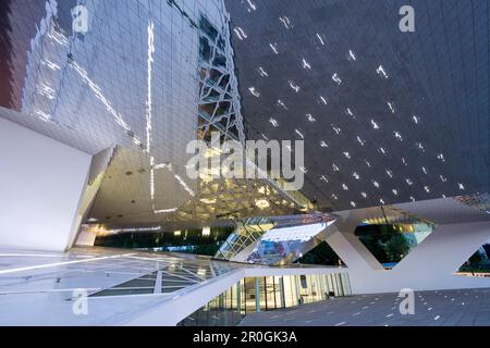 Porsche Museum in Stuttgart-Zuffenhausen, designed by the architects Delugan Meissl Associated Architects in cooperation with HG Merz, Stuttgart, Bade Stock Photo