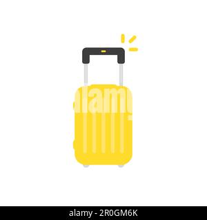 yellow travel suitcase isolated on white Stock Vector