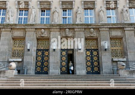 Entrance of the German National Library, Leipzig, Saxony, Germany, Europe Stock Photo