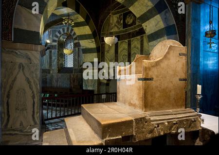 Throne of Charlemagne, Aachen Cathedral, UNESCO World Heritage Site, Aachen, North Rhine Westphalia, Germany Stock Photo