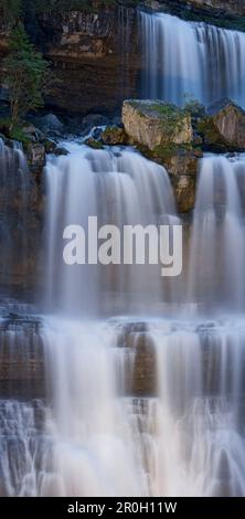 Waterfall in Vallesinella valley, Cascate di Mezzo Vallesinella, Brenta Adamello Nature Reserve, Madonna di Campiglio, Trentino, Italy Stock Photo