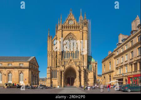 View of the Cathedral St. Etienne, Metz, Lorraine, France, Europe Stock Photo