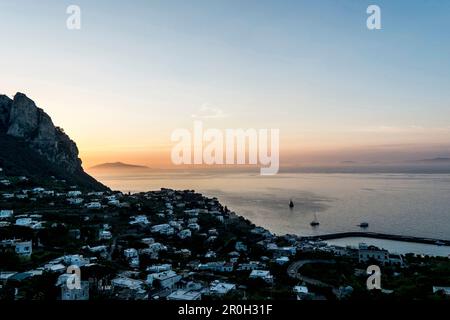 Sunset over Marina Grande, Capri, Campania, Italy Stock Photo